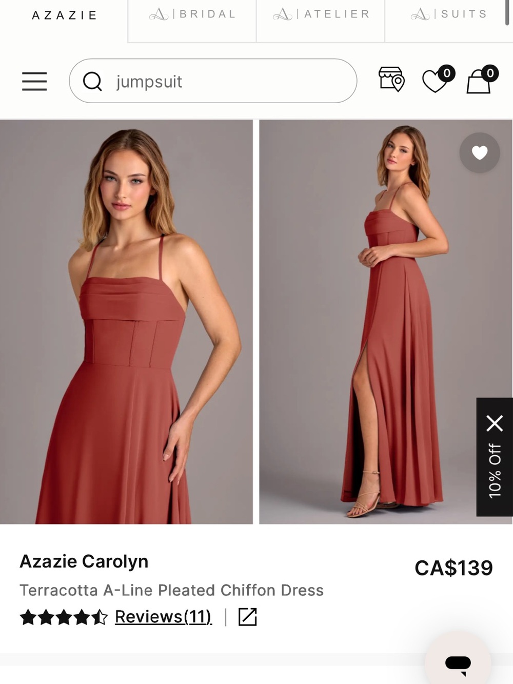 Azazie Carolyn Spaghetti-Strap Maxi Dress in Terracotta